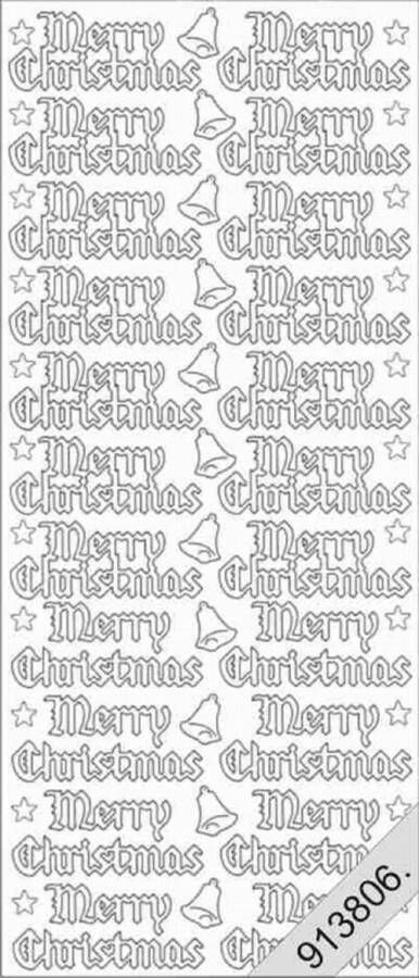 Stickervel Merry Christmas zilver transparant