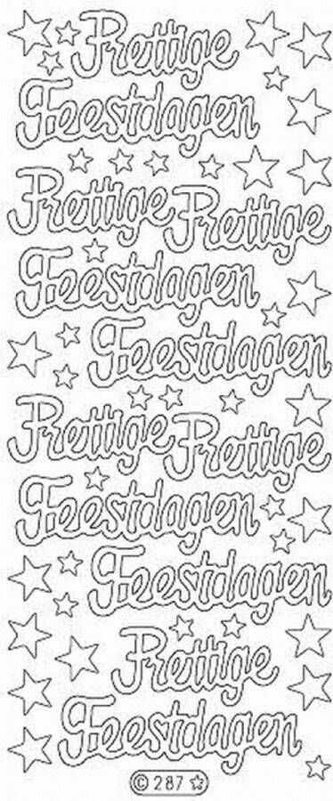 Stickervel 'Prettige Feestdagen Goud glitter Grote letters