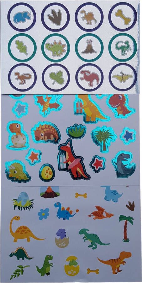 Stickervellen 3 vellen Dinosaurus Sint-tip Kerst-tip Cadeau-tip