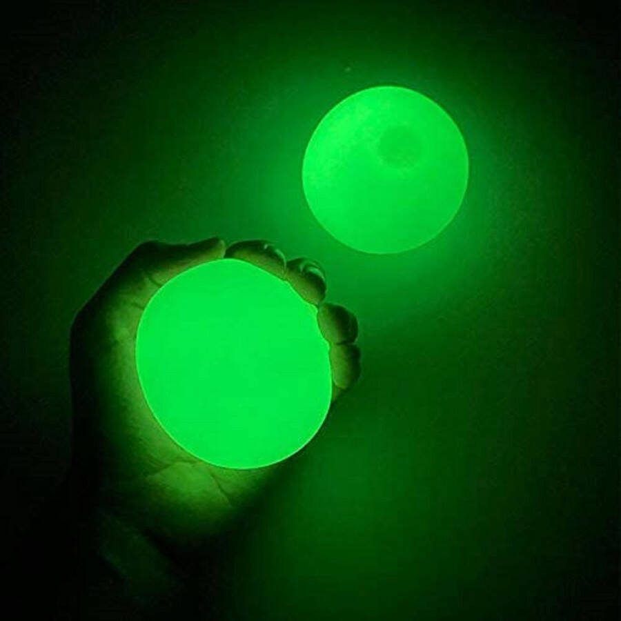 STICKY BALLS GLOW IN THE DARK TIKTOK TREND 2021 4 STUKS GROENE BALLS STRESSBAL MUSTHAVE FIDGET TOYS