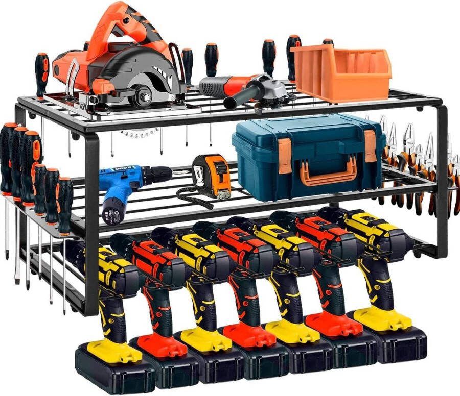 Stijl Wandmontage Gereedschapopslag Elektrisch Gereedschap Boor Multifunctioneel Gereedschapsrek 66 x 20 x 20 cm