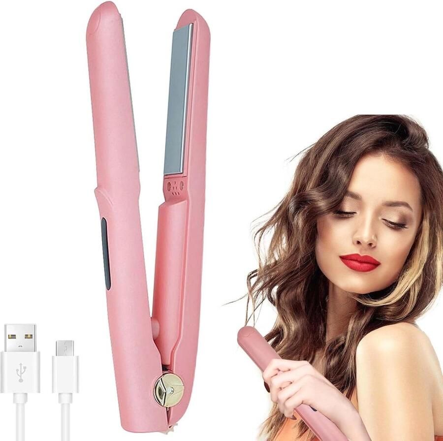 Stijltang 2-in-1 mini-stijltang draadloos keramisch USB voor haar