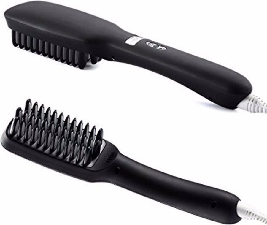 Stijltang Kam Stijlborstel Haarstijler Voor Hoofdhaar Baardborstel Styling 2 in 1 Vrouwen Zwart Black Friday 2023 Deals