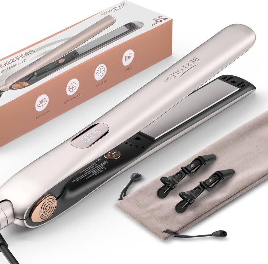 Stijltang keramische coating 5-traps temperatuurinstelling snelle verwarmingsfunctie alle haartypes