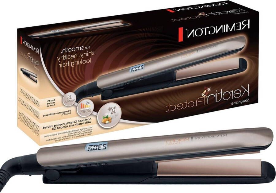 Stijltang Verrijkt met Keratine En Amandelolie 9 temperatuurstanden Digitaal Display Turbo-Boost Extra Verzorgend Steilen S8540
