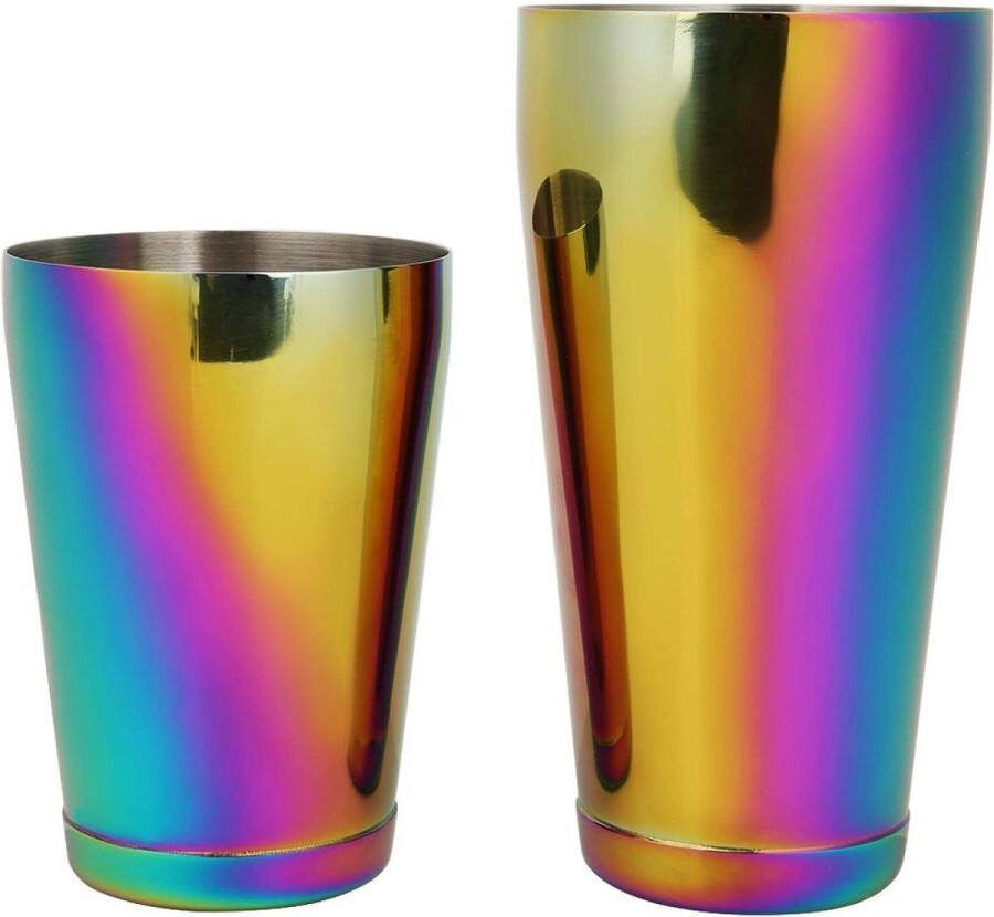 Stijlvol Kleurrijk Roestvrij Staal Cocktail Shaker Tin Mixing Tool Accessoires voor Bar Boston Shaker