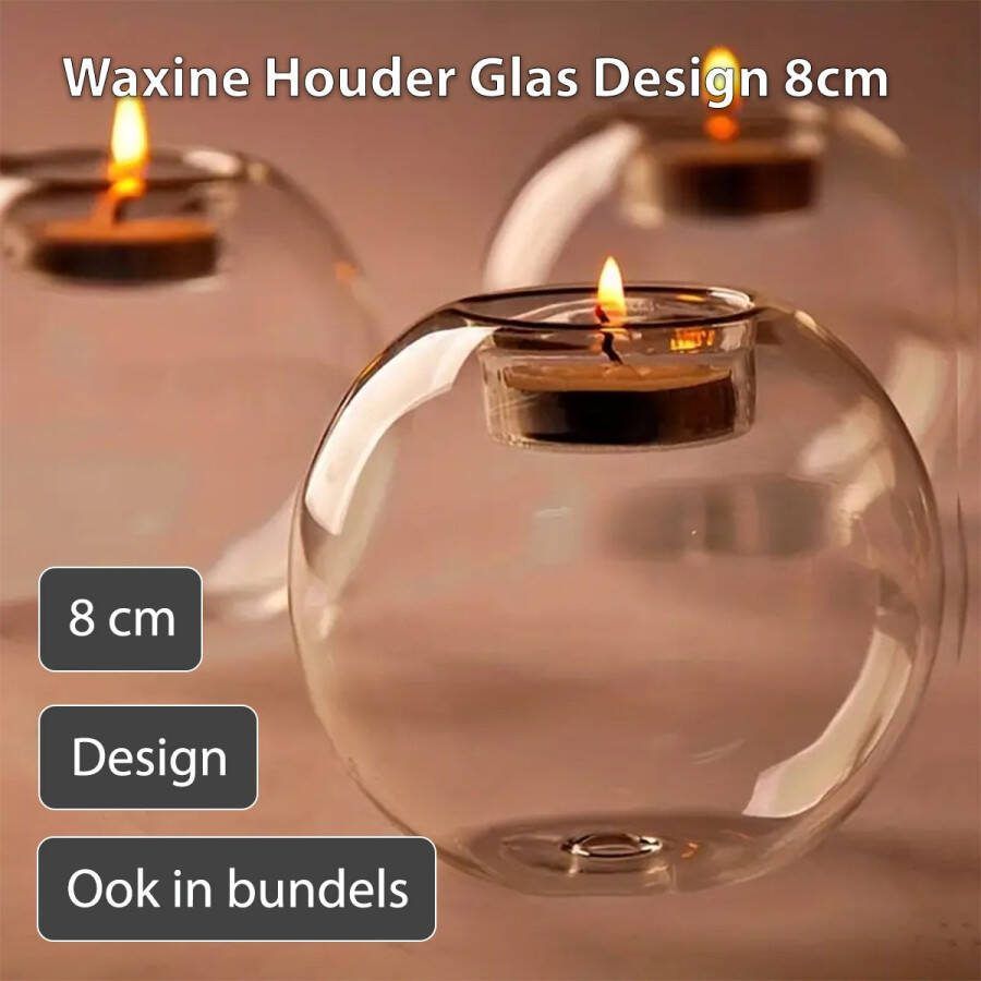 Stijlvolle Glazen Kaarsenhouder Perfect voor Theelichtjes Elegant Afgewerkt Glas Decoratieglas