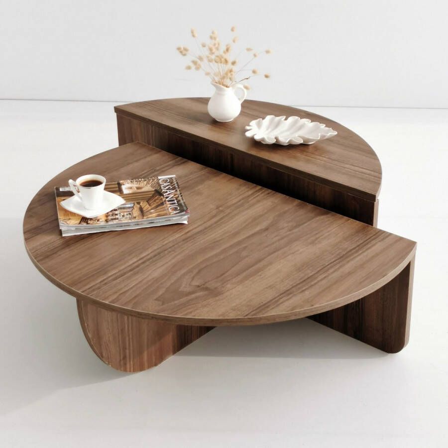 Stijlvolle Salontafel Walnoot Design 90x30x60cm Duurzaam Melamine