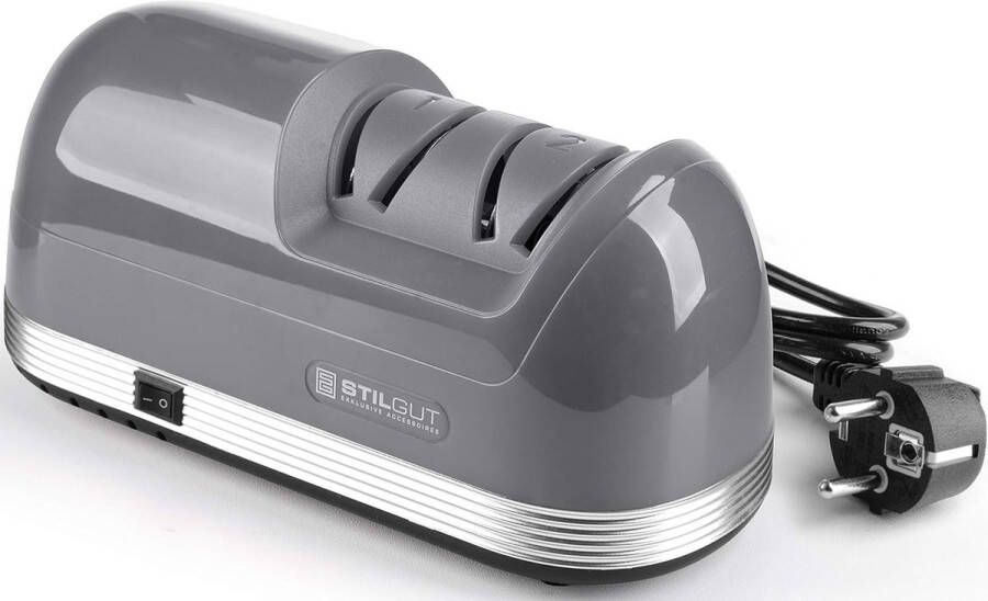 StilGut Elektrische Diamant Met een laag bedekte Professionele Messenslijper met Antislip Base Grijs
