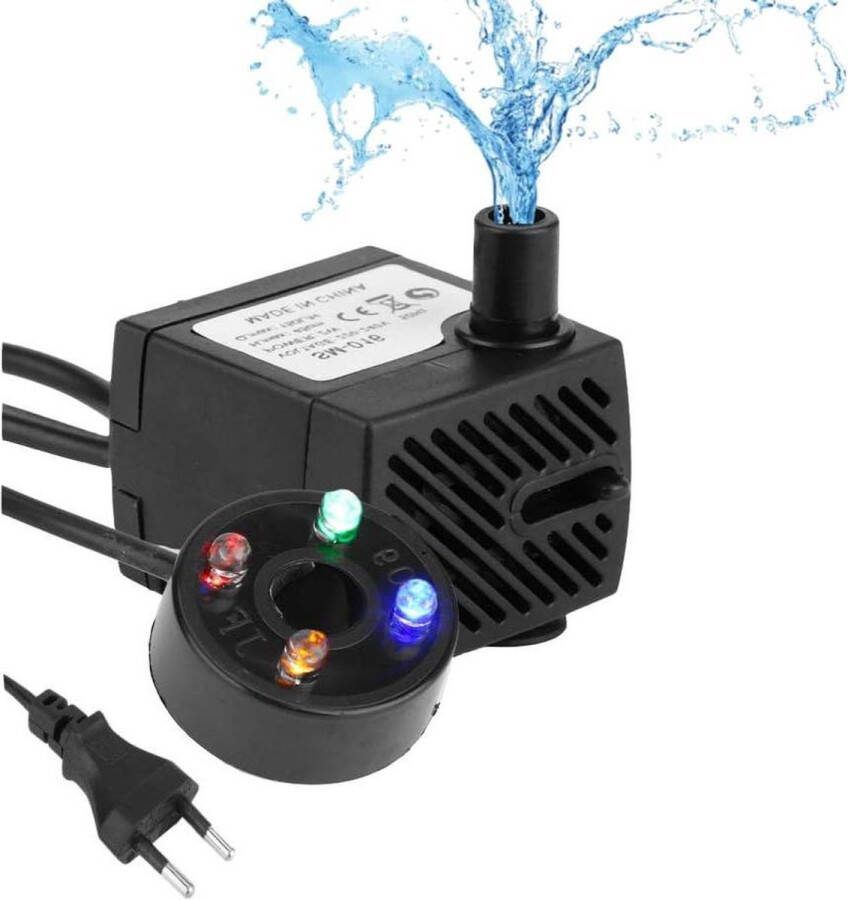 Stille aquariumfonteinpomp 150L per uur aquarium decoratie met pomp kleurrijke lichten aquarium filter aquarium luchtpomp fonteinpomp