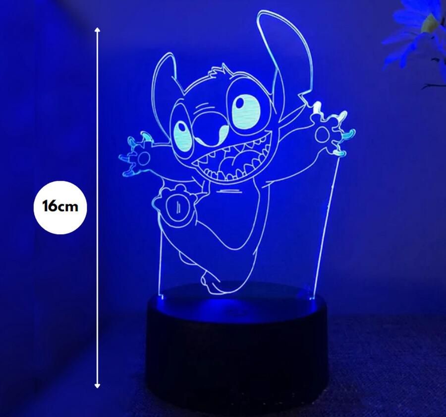 Stitch lamp vrolijk Nachtlampje kinderen Kinderlampje Stitch 3D lamp LED tafellamp