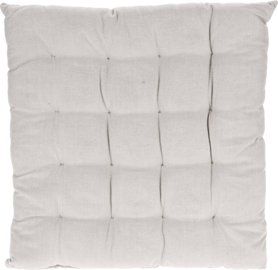 Stoelkussen zitkussen creme voor binnen en buiten 40 x 40 cm Tuinstoel kussen