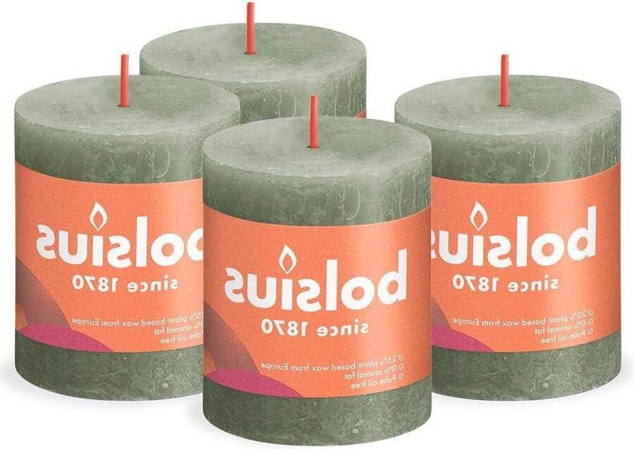 Stompkaars donkergroen 4 stuks lange brandtijd 35 uur huishoudkaars interieurdecoratie veganistische was 8 x 7 cm