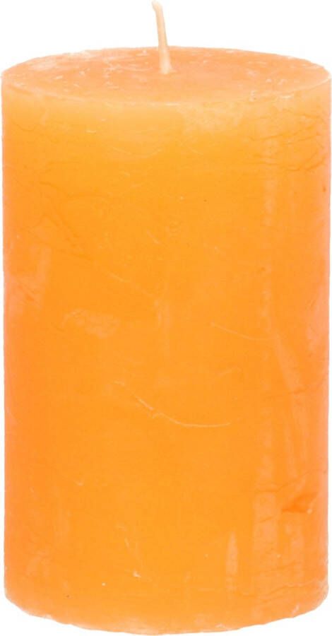 Stompkaars cilinderkaars oranje 5 x 8 cm klein rustiek model