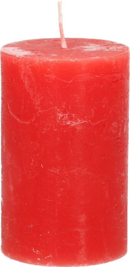 Merkloos Stompkaars cilinderkaars rood 5 x 8 cm klein rustiek model Stompkaarsen