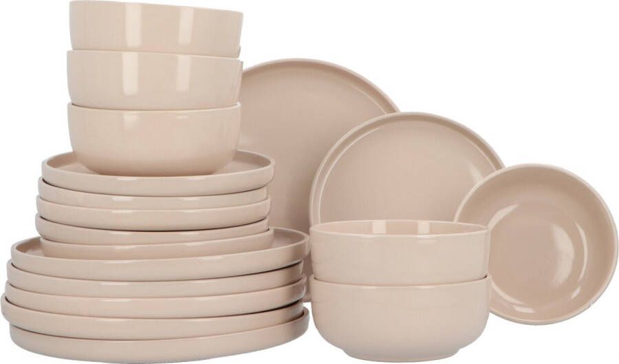 Secret de Gourmet Stoneware Serviesset Marie 6 persoons 18-delig Zalm