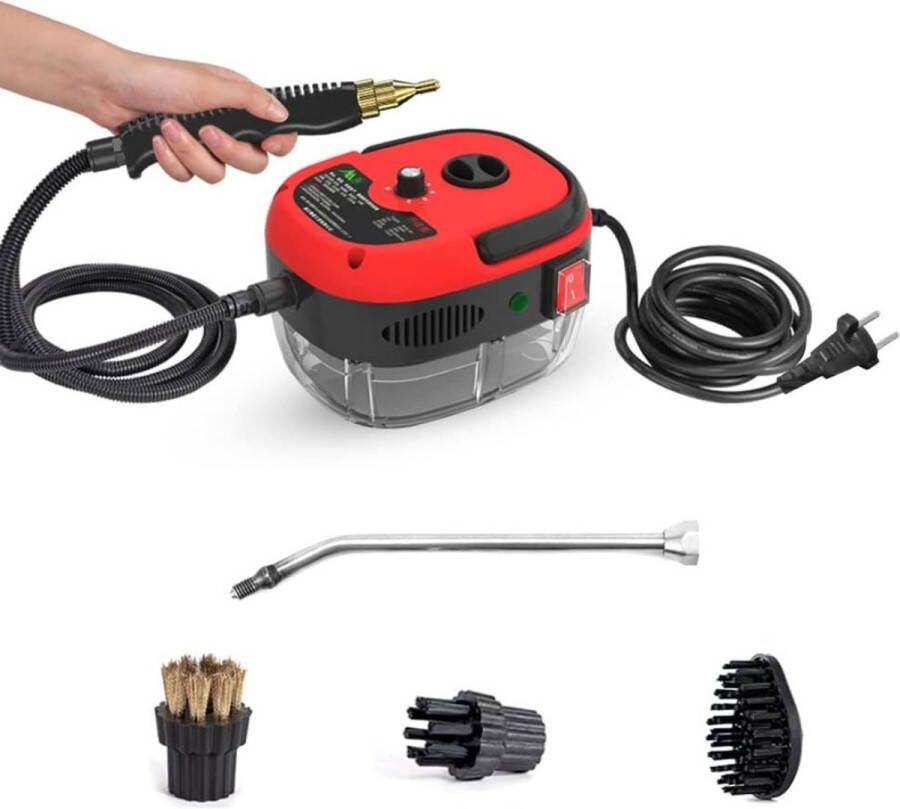 Stoomreiniger 2500 W Draagbaar Veelzijdig inzetbaar Multifunctioneel Rood