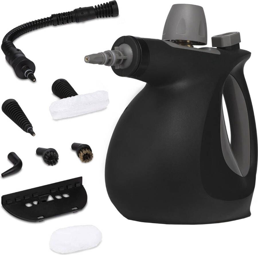 Stoomreiniger Handstoomreiniger Veelzijdig inzetbaar Multifunctioneel Incl. 9 Accessoires Zwart