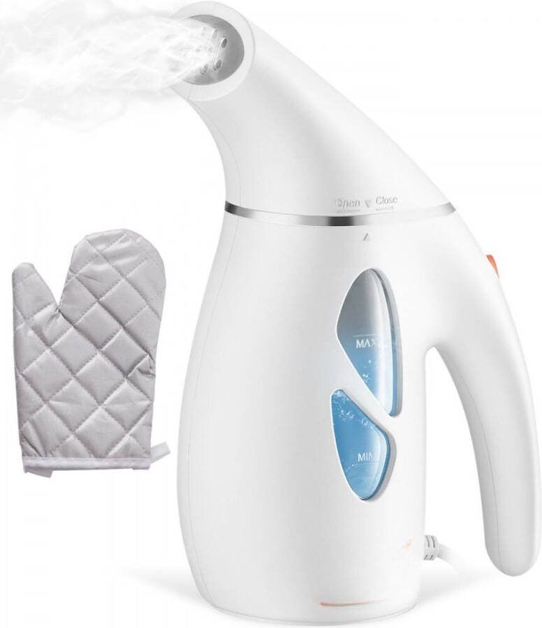 Stoomstrijkijzer Reisstrijkijzer Stoommachine Draagbaar Met anti-hittehandschoenen Wit