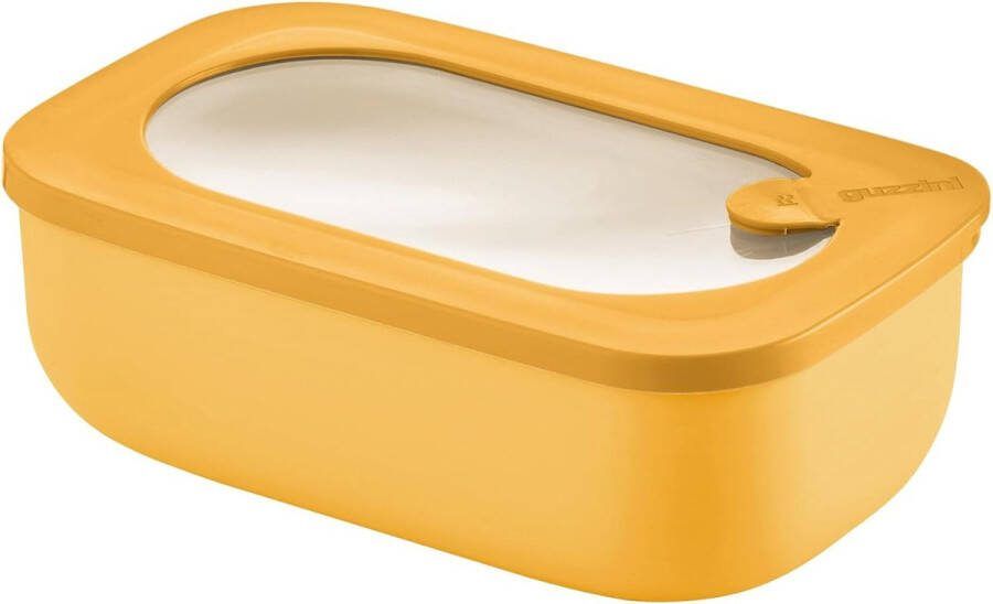 STORE&MORE BIO goed sluitende rechthoekige containers voor koelkast vriezer magnetron mangogeel 20 x12 x h7cm 900 ml