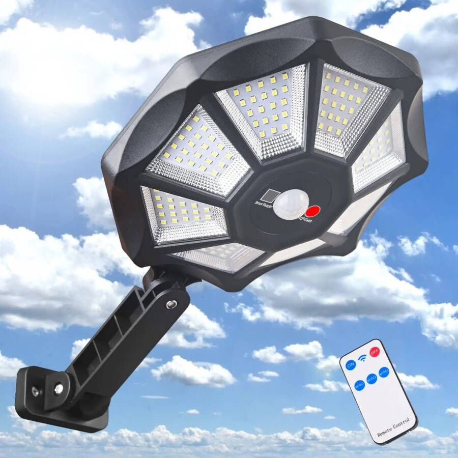 Straatverlichting Op Zonne-Energie Buitenwandlamp Tuin Lamp Met 168 Leds Licht Op Zonne-Energie Buitenlicht Bewegingssensor Voor Straatlantaarn