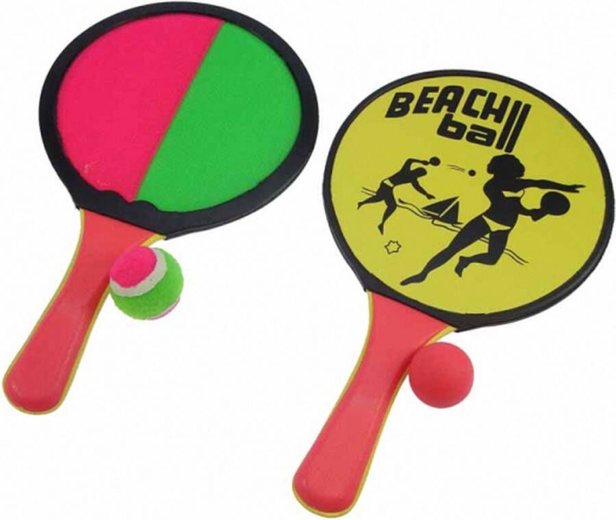 Merkloos Beachball vangspel 2 in 1 Vang- en werpspel