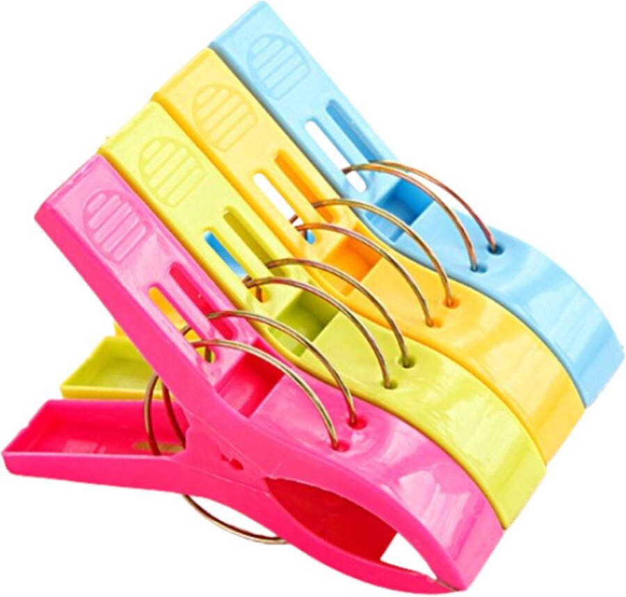 Strandlaken Knijpers Grote Handdoek Klemmen Badlaken Clips 4 Stuks wasknijper dekbedhoes Gekleurde grote kunststof handdoek strandlaken knijpers 12 cm Badlaken strandlaken klemmen