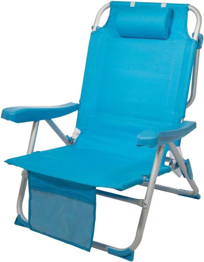Strandstoel Opvouwbaar Campingstoel Vouwstoel Inklapbaar Licht Blauw