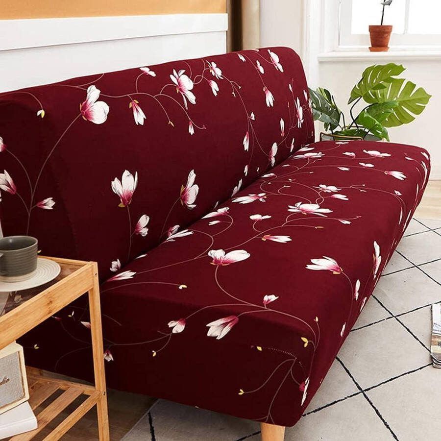 Stretch Armless Bankhoezen Opvouwbare Slaapbank Cover 2 Zits Elastische Armloze Bank Slipcover Bedrukt