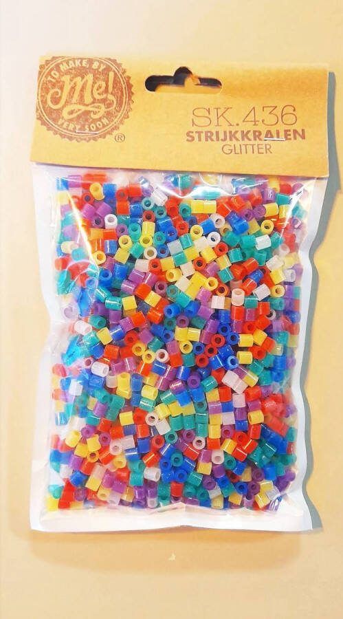 Strijkkralen Glitter Beads 6 Verschillende kleuren 1000 Kralen Glitter Kleurenmix Multicolor To Make By Me