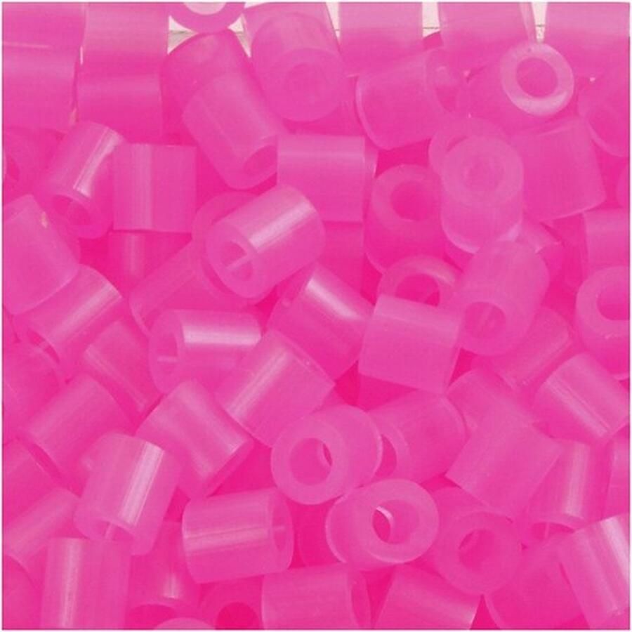 Strijkkralen Nabbi Kralen Voor Onderplaten En Sieraden Roze Neon (32257) Medium Afm 5x5mm Gatgrootte 2 5 mm 6000 stuks