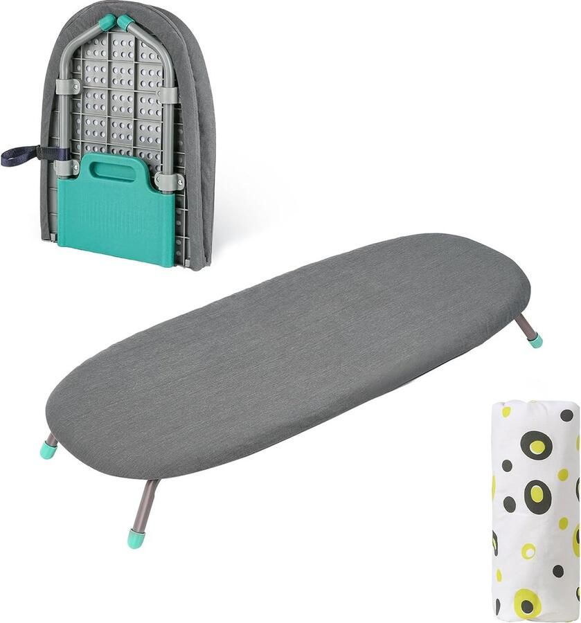 Strijkplank inklapbare tafel-strijkplank compacte opvouwbare strijkplank anti-slip klappoten licht gewicht ruimtebesparend perfect voor reizen kleine strijkplank 81 x 31 cm