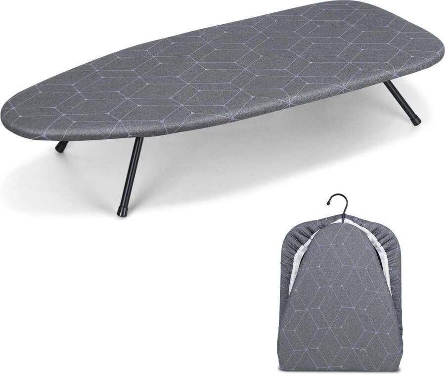 Strijkplank kleine opvouwbare tafelstrijkplank met hittebestendige hoes compact en ruimtebesparend 31 x 76 cm