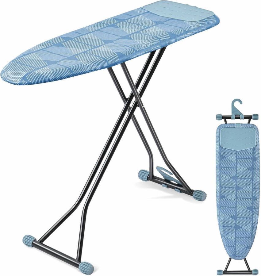 Strijkplank strijkplanken met siliconen strijkijzersteun extra dikke hittebestendige hoes in hoogte verstelbaar aan de muur gemonteerd en ophanging zware poten blauw
