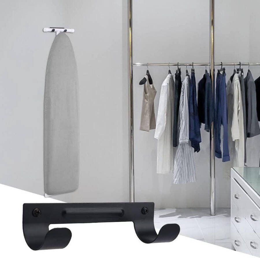 Strijkplank wandhanger Voor T-vormige en Y-vormige strijkplanken Zwart ophangsysteem strijkplank