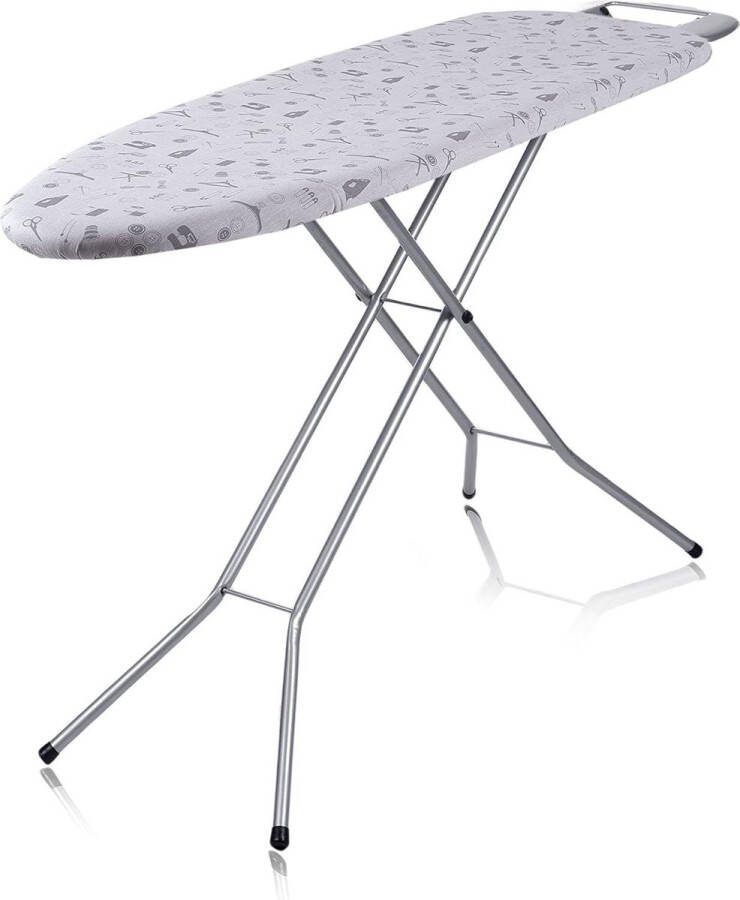 Strijkplankhoes 100% Katoen Grijs 132 x 48 cm Zachte Stof voor Strijken met Gemak Strijkplankhoes