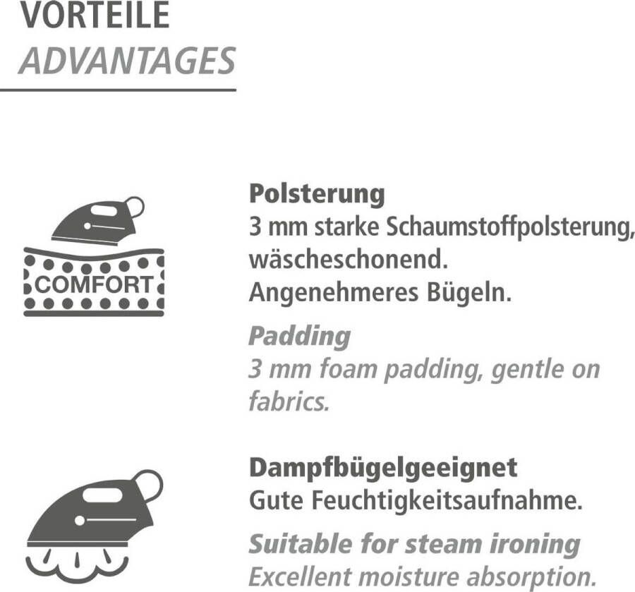 Strijkplankhoes Basic Pro vervangende hoes voor mouwstrijkplank met extra dikte inclusief foamlaag Strijkplankhoes