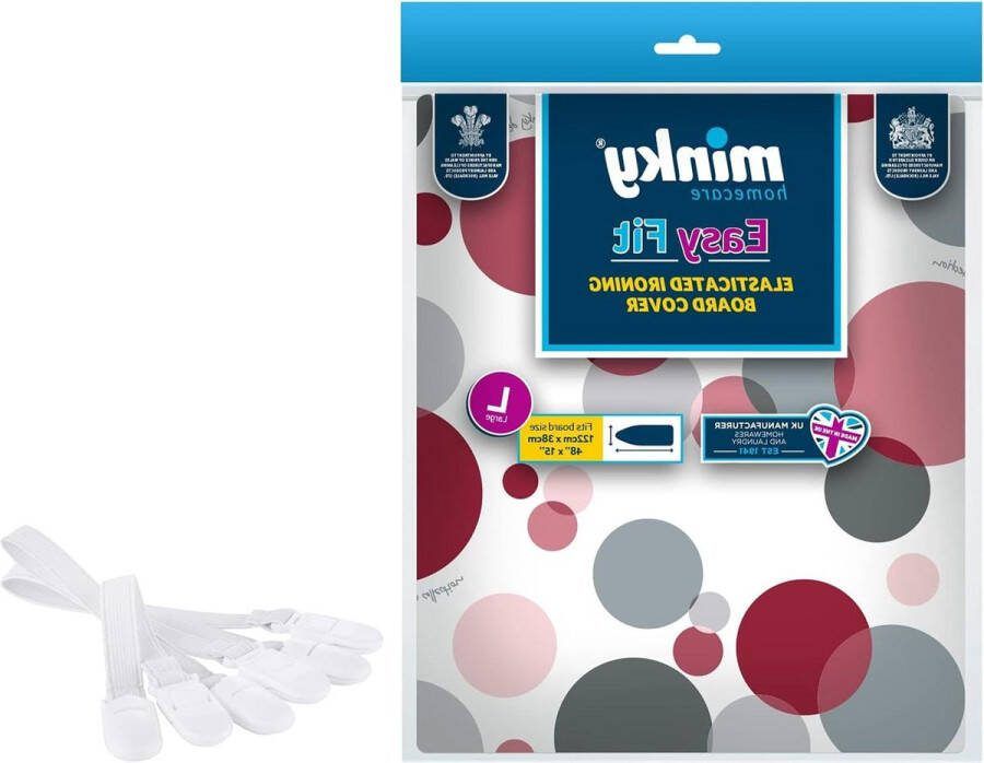 Strijkplankhoes Easy Fit 122 x 38 Elastische pasvorm Inclusief Strijkplank Clips Bundel Strijkplankhoes