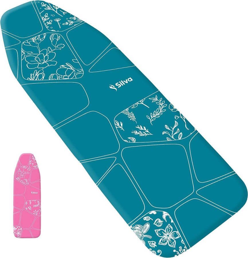 Strijkplankovertrek 140 x 50 cm voor stoomstrijkstation hoogwaardige strijkplankovertrek met 5 mm viltdikte strijkplankovertrek voor snel en gemakkelijk strijken kleur turquoise