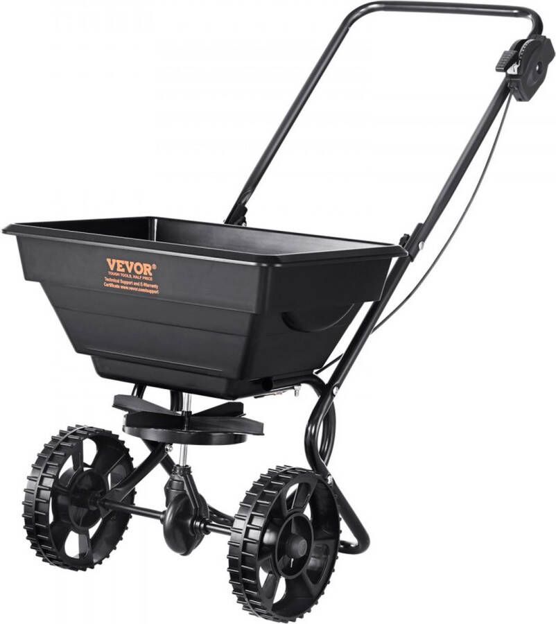 Strooier 15L zaadstrooier 810x455x750mm kunstmeststrooier 0-3m strooibreedte centrifugaalstrooier 11kg draagvermogen handstrooier Q235 frame zoutstrooier met kunststof wielen