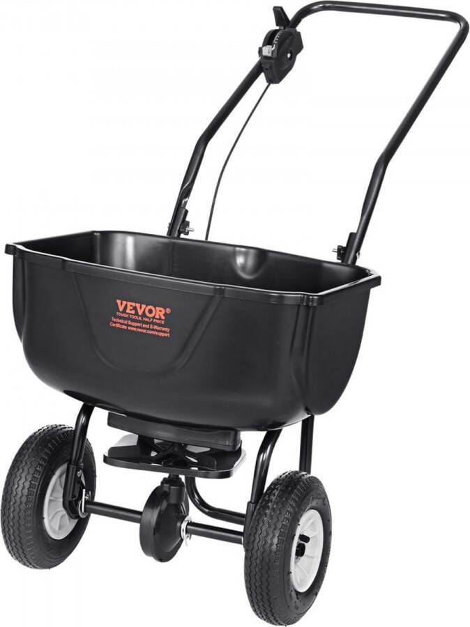 Strooier 20L zaadstrooier 885x485x750mm kunstmeststrooier 0-3m strooibreedte centrifugaalstrooier 27kg draagvermogen handstrooier Q235 frame zoutstrooier met kunststof wielen