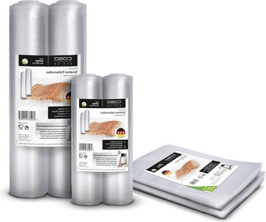 Structuurfolie voor vacuümverpakkers en folielasapparaten BPA-vrij 105 µm geschikt voor sous-vide Made in Germany