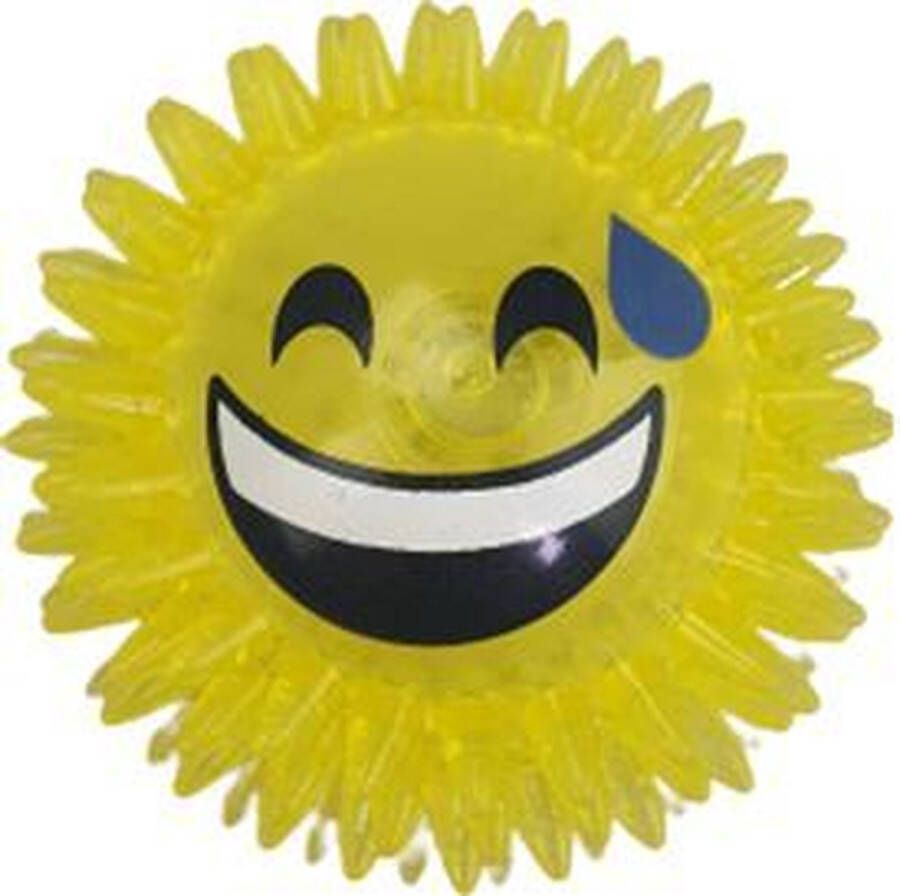 Stuiterbal met smiley gezichtje Geel geeft licht