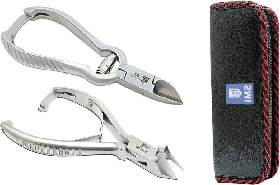Stukken Nagelknipper Teennagelknipper Kopkniptang voor Dikke en Ingegroeide Nagels Roestvrij Staal Nagelkniptang Met Etui Professionele Manicure Pedicure