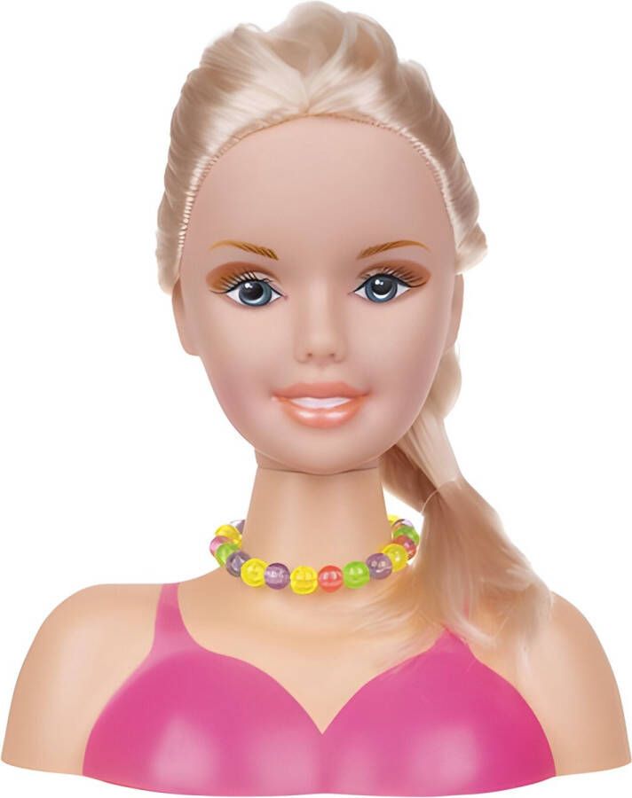 Stylingshoofd barbie met make-up set voor kinderen stylist en kapper meisjes