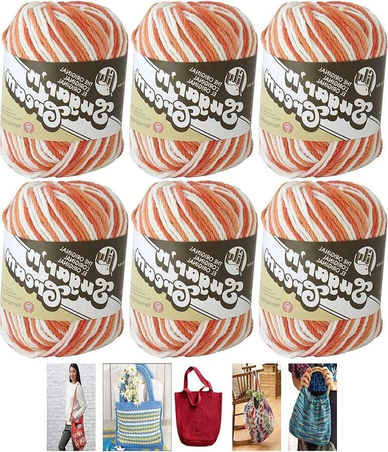 Sugar 'n Cream Ombre Met Papaver Haakgaren 10 x 9 x 3 Inch