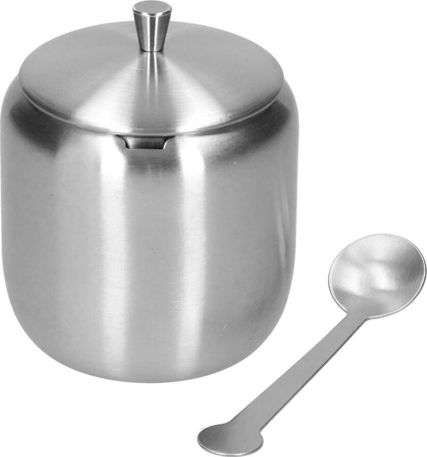 Suikerkom deksel lepel roestvrij staal 370 ml kruidenpotten Zoutpot kruidenpotten cafe keuken thee sesamcurrypoeder Chilipoeder Zoutpot