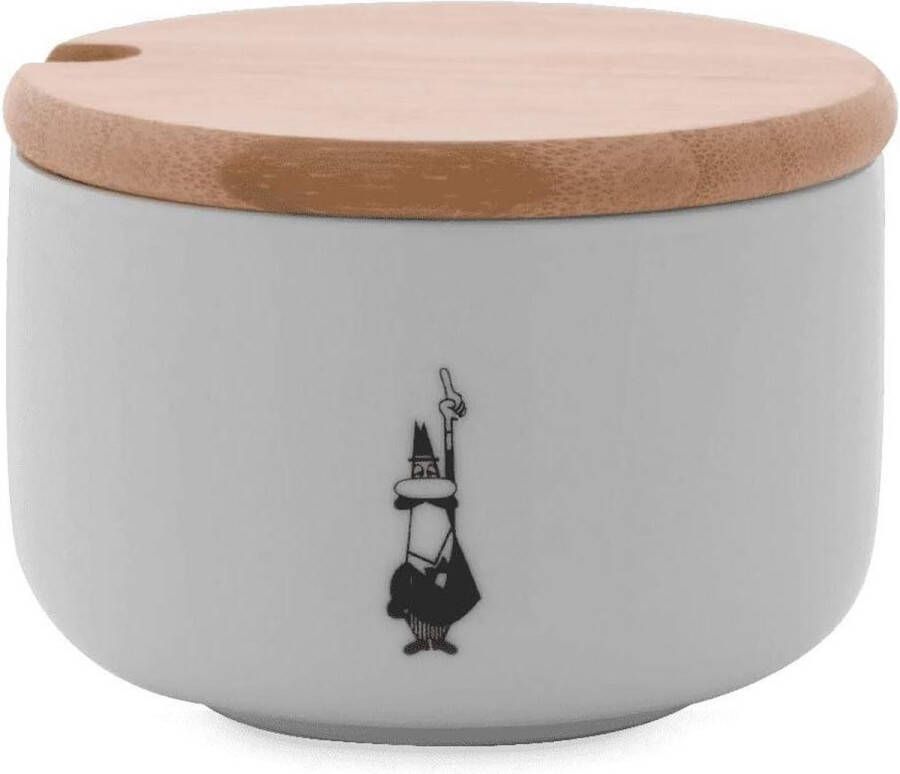 Suikerpot met bamboedeksel van porselein Y0TZ102 Zoutpot