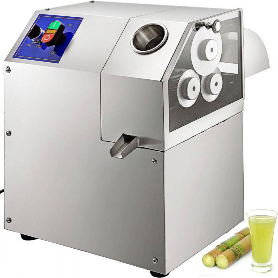 Suikerrietpers Suikerrietmachine 400W elektrische sapcentrifuge met 3 rollen