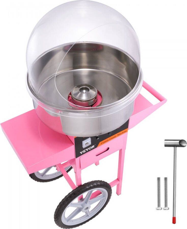 Suikerspinmachine RVS suikerspinapparaat 1kW roze commercieel